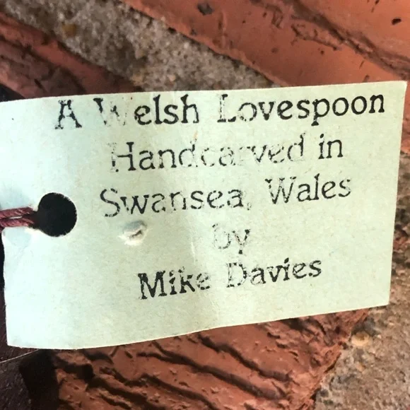 Set of 2 Hand Carved Welsh LoveSpoons by Master Wood Carver Mike Davies &Tea Cup